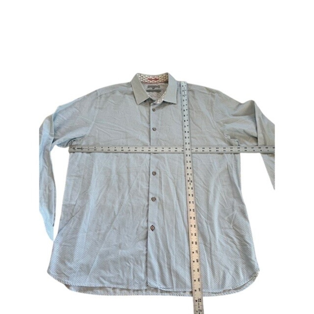 Ted Baker London Men's Dress Shirt Blue Diamond Pattern LS Button Up Size XXL - Picture 5 of 8